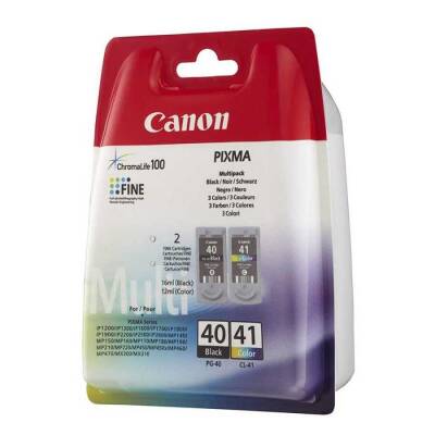 Canon PG-40 / CL-41 (0615B043) Siyah+Renkli İkili Paket Orijinal Kartuş - 1