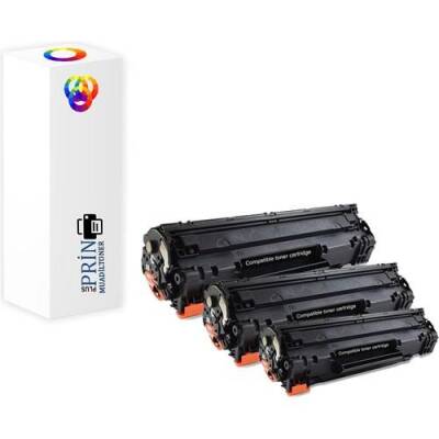 Hp CB435A | Hp Laserjet P1008 Uyumlu Muadil Toner CB435A 3lü Paket - 1