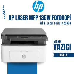 HP Laser MFP 135w Fotokopi Tarayıcı Wi - Fi Lazer Yazıcı 4ZB83A - 1